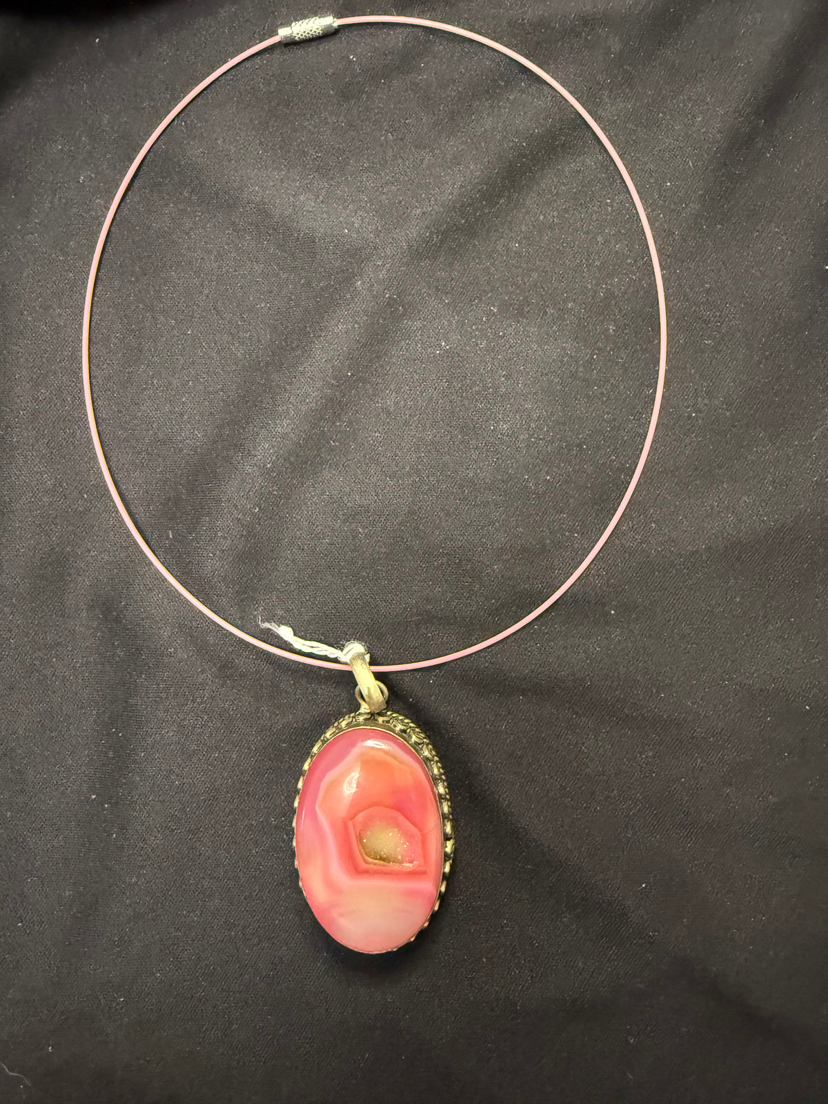 Hot Pink Druzy Pendant