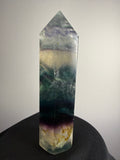 Rainbow fluorite tower