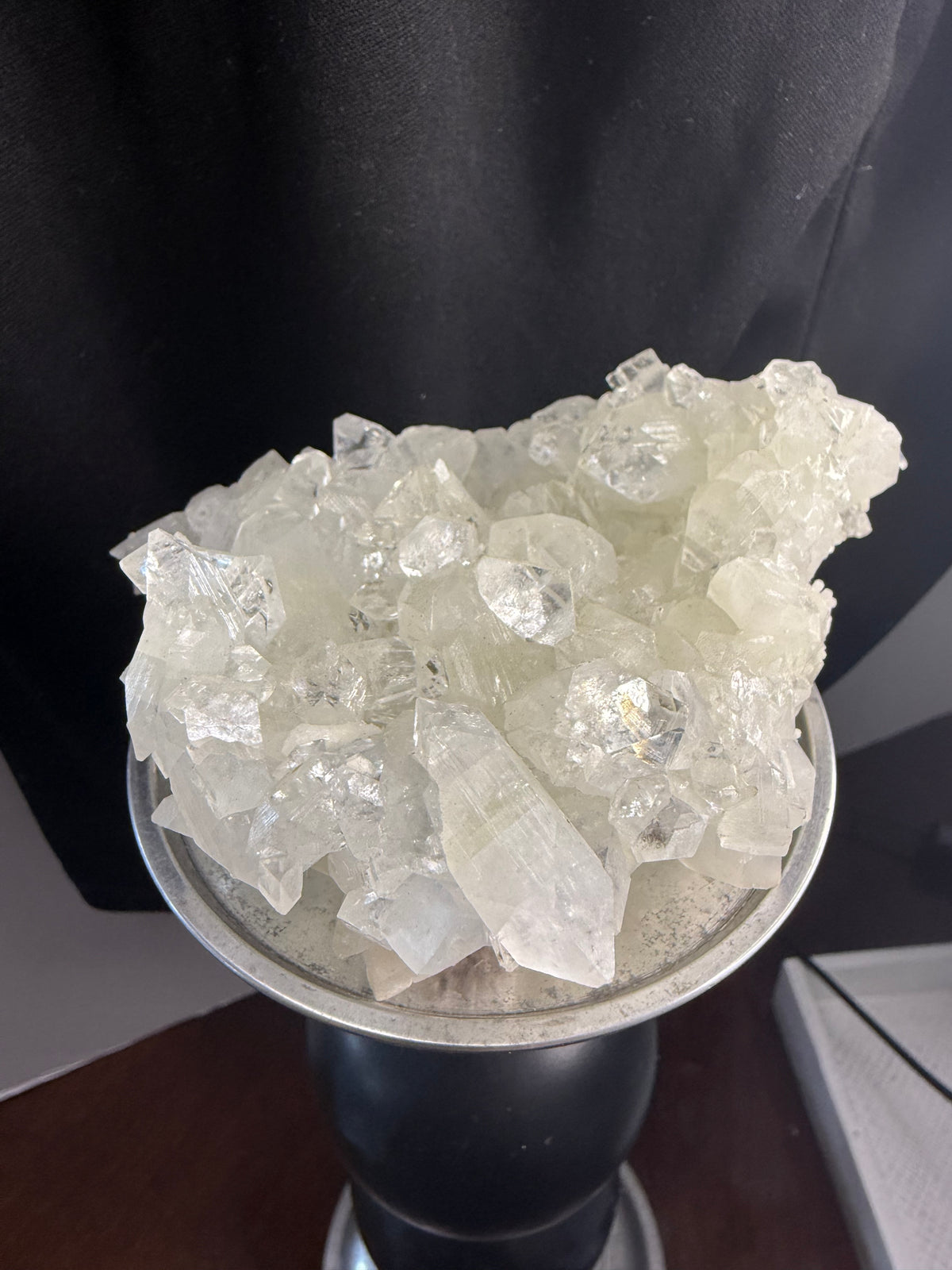 Clear apophyllite crystal cluster