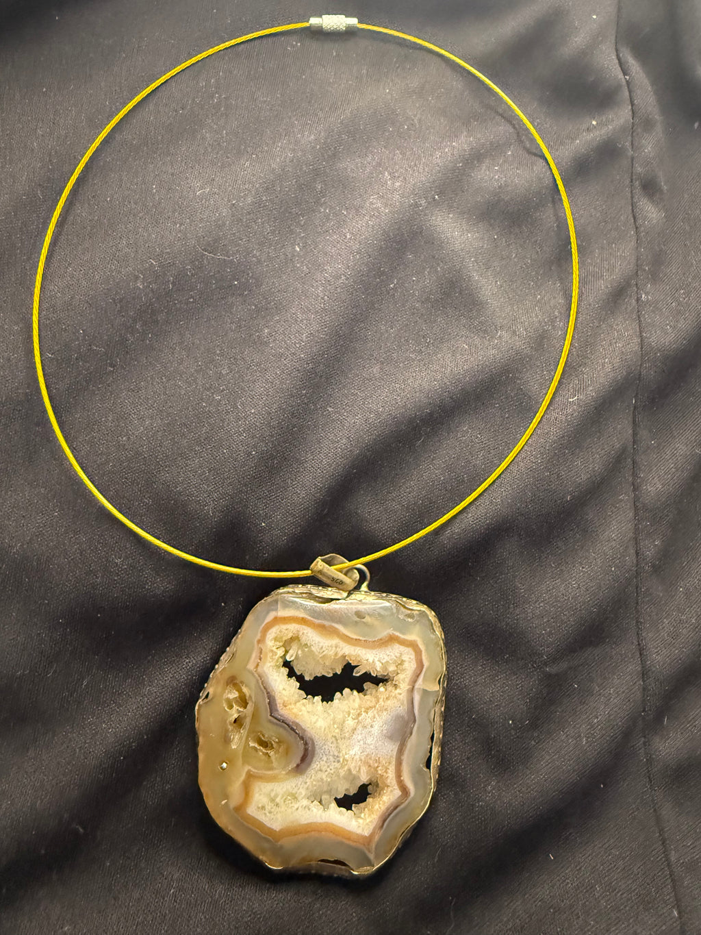 Brown Agate geode pendant