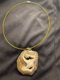 Brown Agate geode pendant