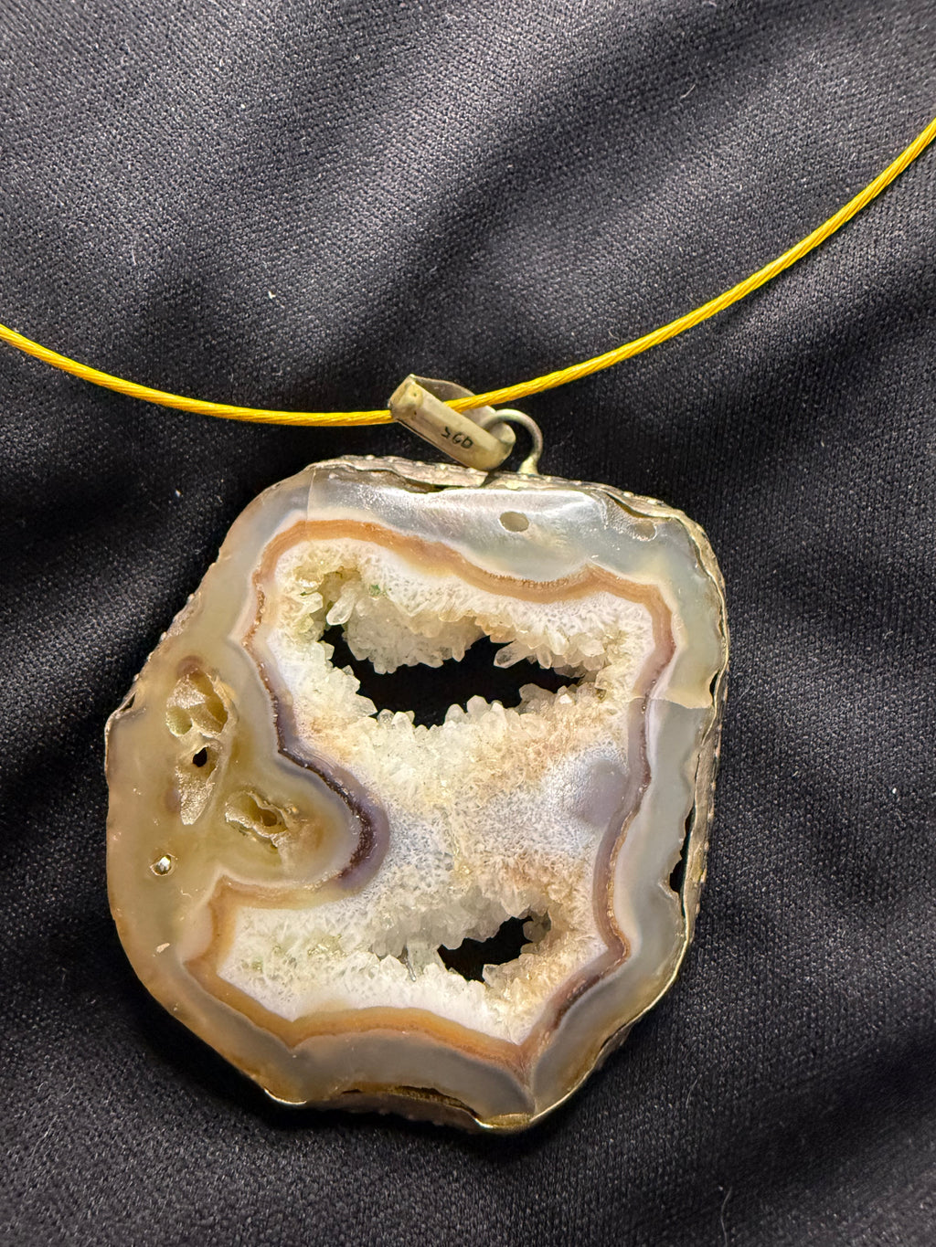 Brown Agate geode pendant