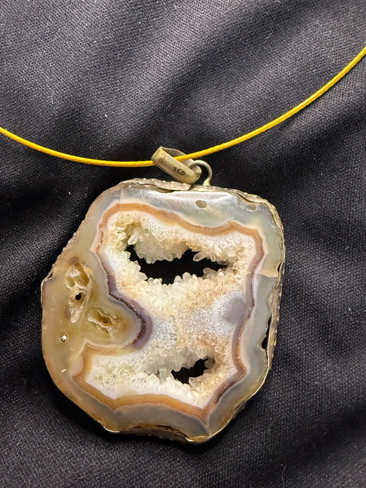 Brown Agate geode pendant